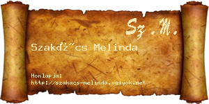 Szakács Melinda névjegykártya