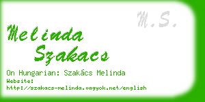 melinda szakacs business card